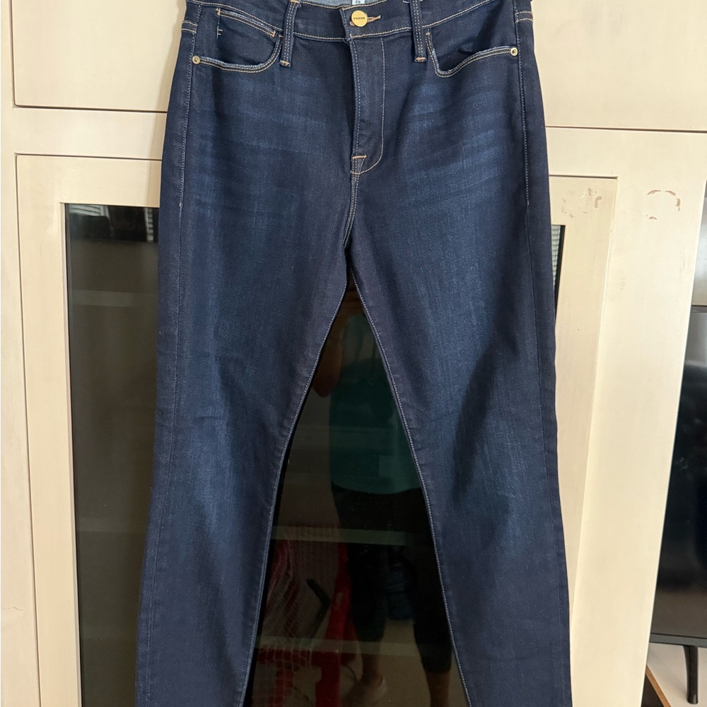 Frame Denim Dark Wash Skinny Jeans